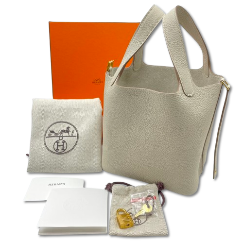 Hermes Picotin Lock PM Beton Torillon Clemence Gold Hardware B 조각.