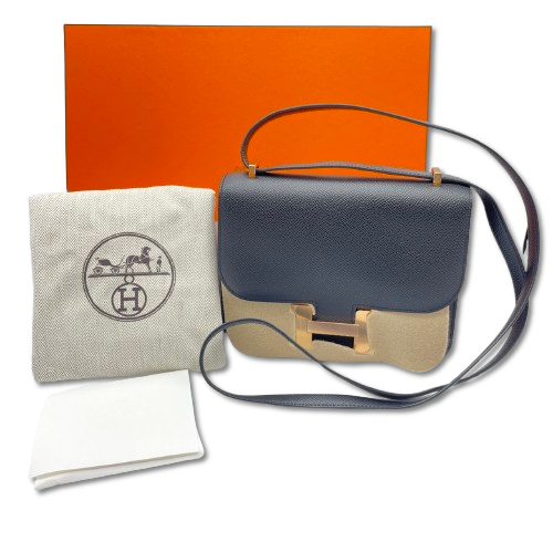Hermes Constance Mini 18 Noir Epson Rose Gold Hardware Z 새겨 져