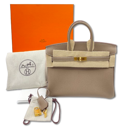 Hermes Birkin 25 Etoup Togo Gold Hardware W가 새겨 져 있습니다