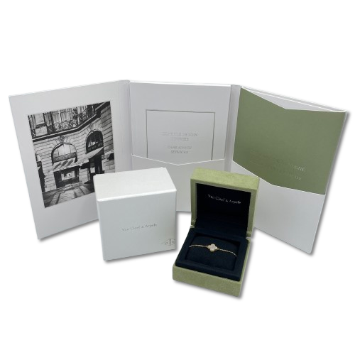 Pre-Owned Van Cleef & Arpels Sweet Alhambra Bracelet VCARF68800 Mother of Pearl Yellow Gold