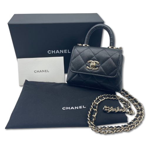 Chanel Coco Handle AP4245 W11 Black Caviar Skin Gold Hardware