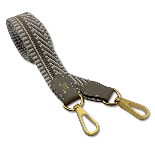 Pre-Owned Hermes Mini Evelyn TPM Etoupe Torillon Clemence Gold Hardware W Engraved