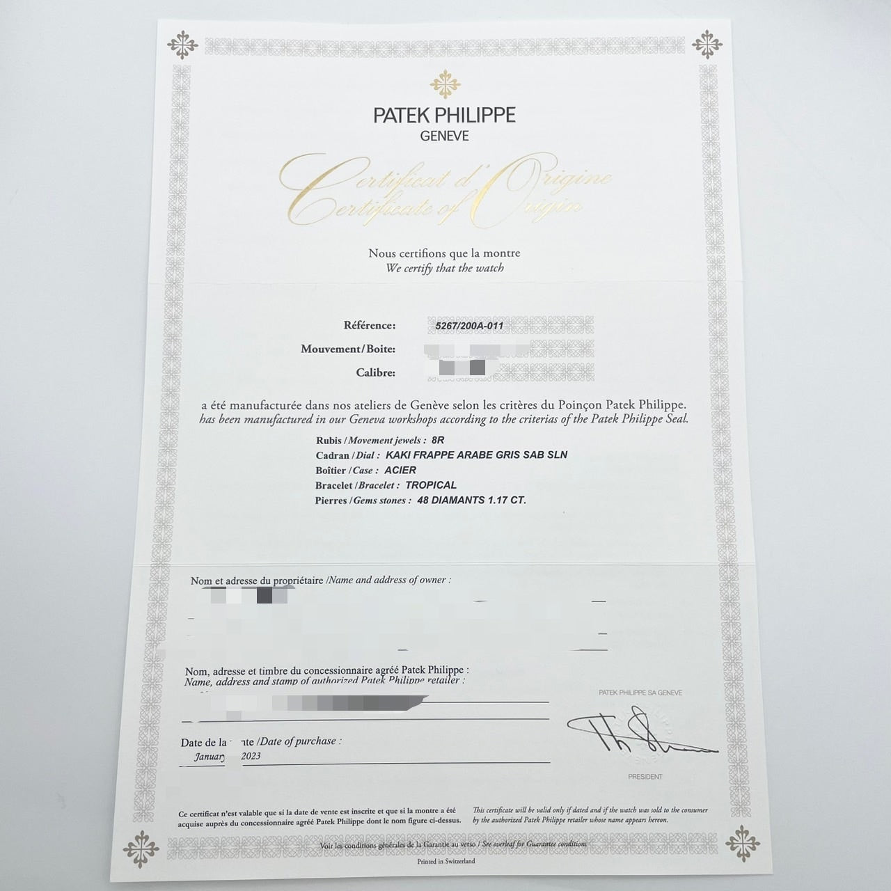 Pre-Owned Patek Philippe Aquanot Luce 5267/200A-011 Khaki Green 38.8mm