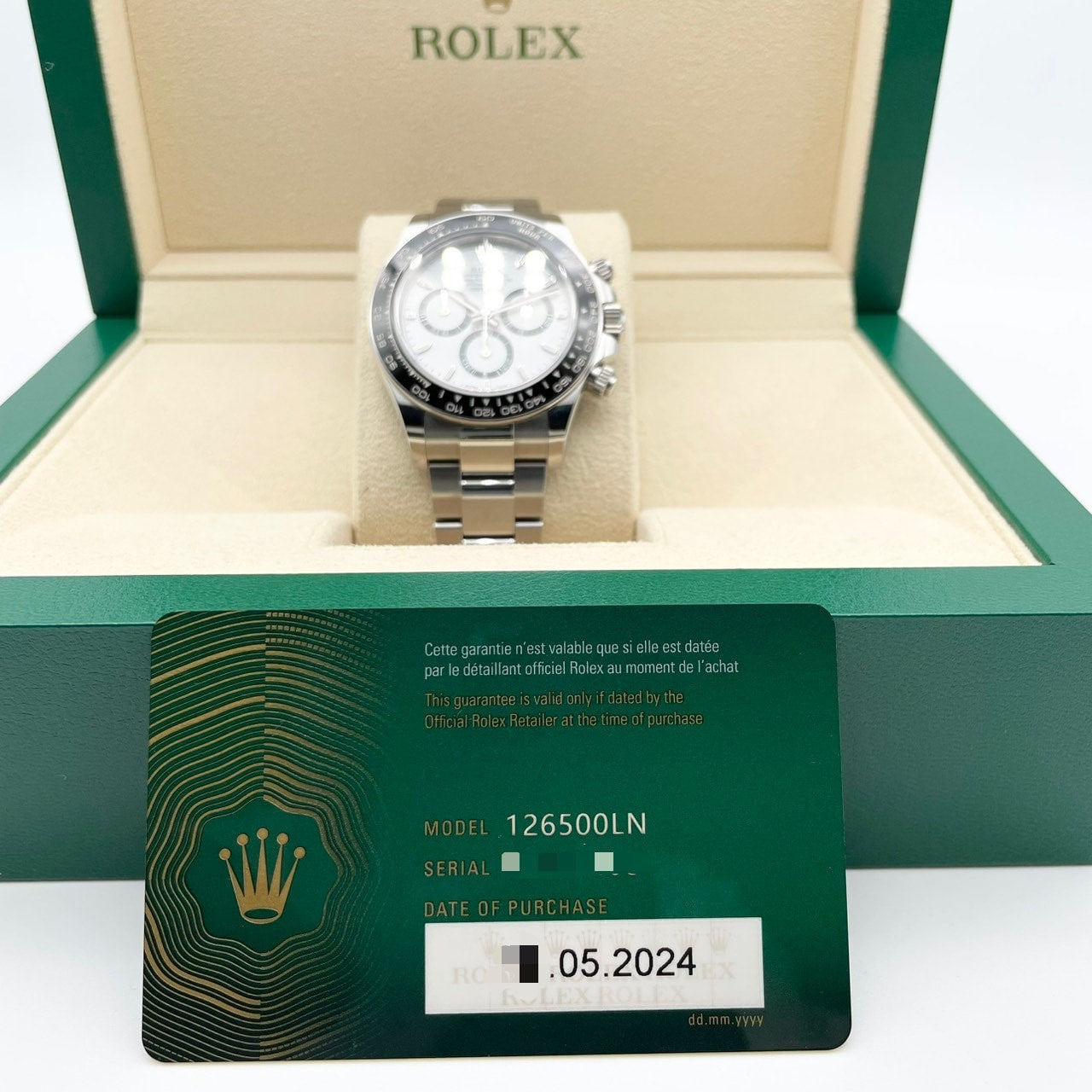 劳力士代托纳126500LN白色不锈钢40mm