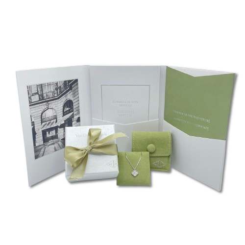 Pre-Owned Van Cleef & Arpels Vintage Alhambra Necklace VCARO85900 Sweet Diamond White Gold