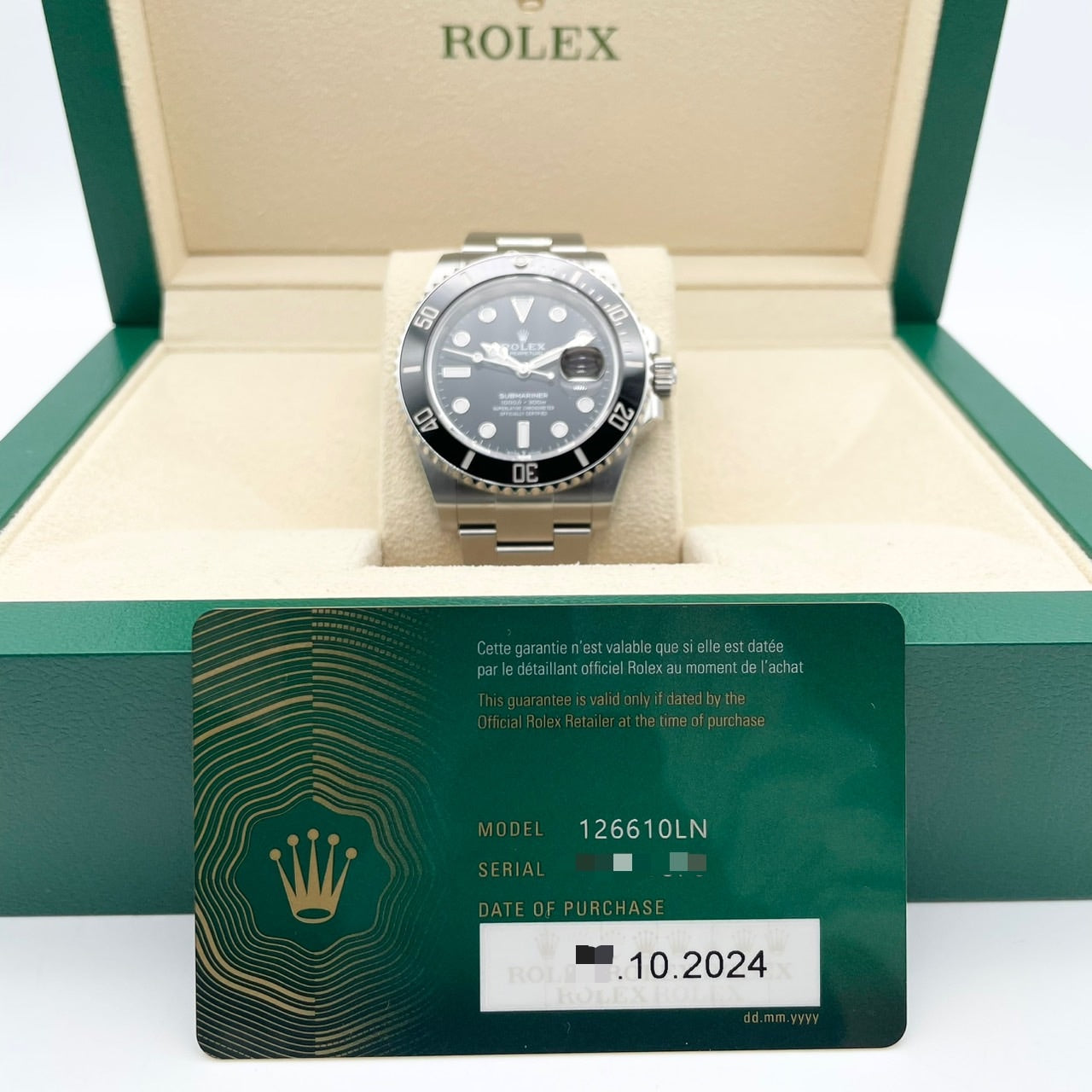 사전 소유 롤렉스 서브 마리너 날짜 126610ln 검은 색 41mm