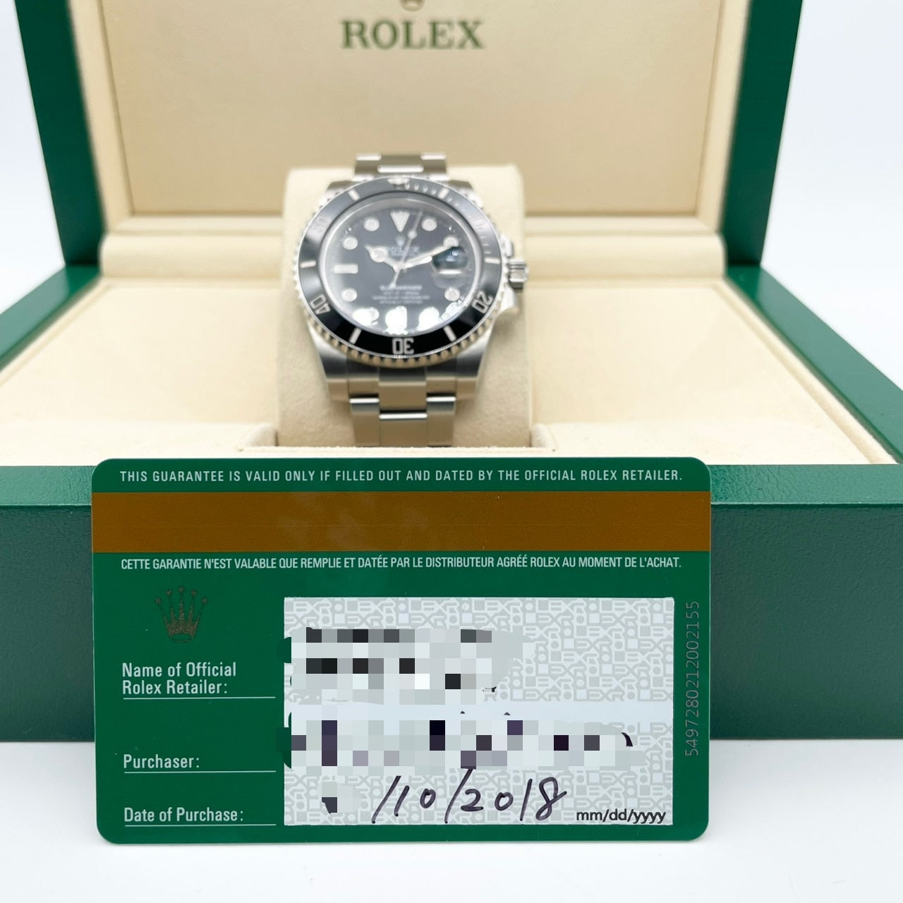 Pre-Owned Rolex Submariner Date 116610LV Black Oyster Bracelet 40mm