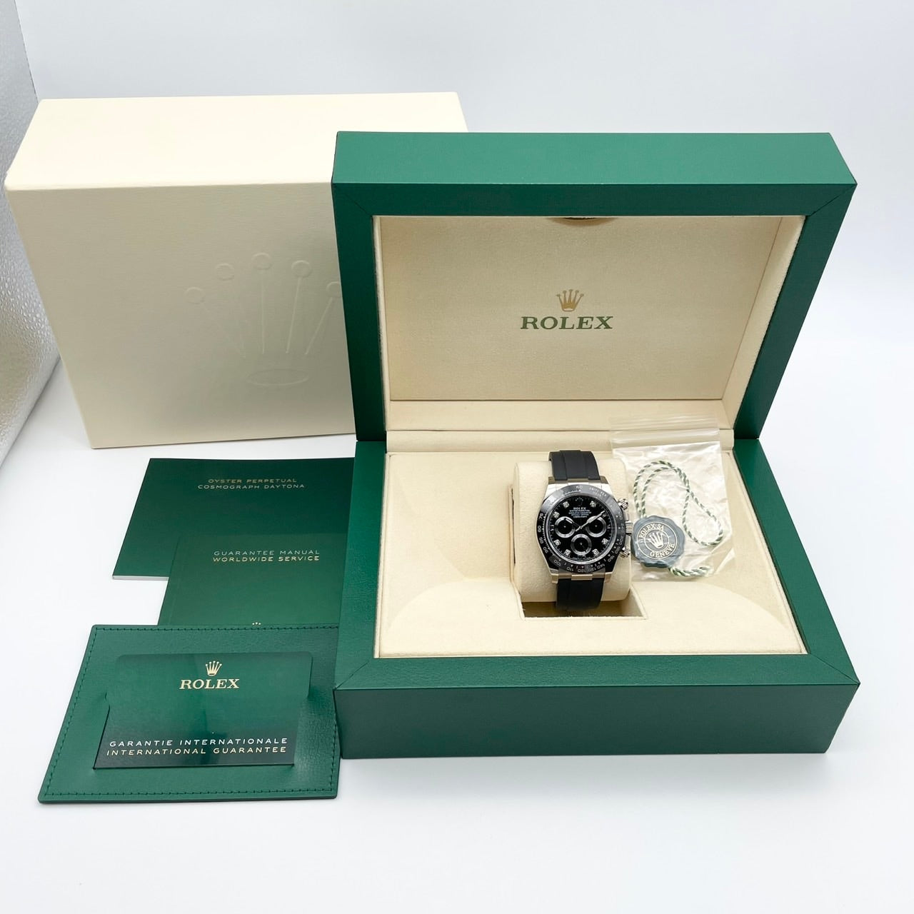 プレオウンド ロレックス デイトナ 8Pダイヤ 116519LNG ブラック 40mm ホワイトゴールド ラバー