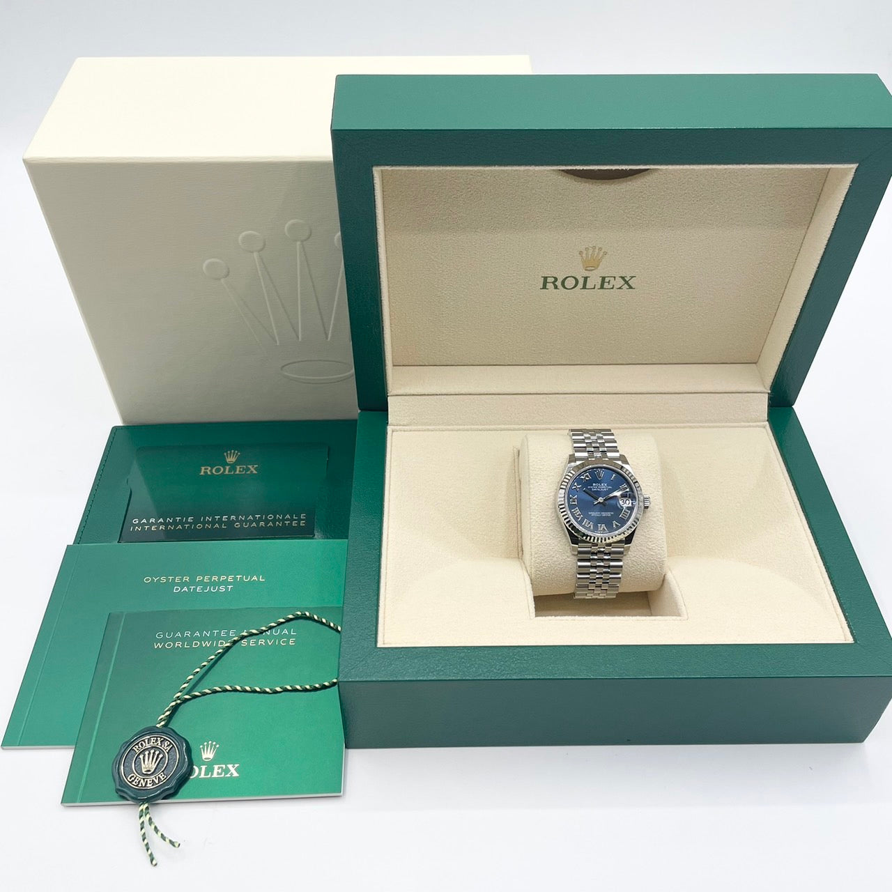 Pre-Owned Rolex Datejust 278274 Bright Blue Roma Oyster Bracelet 31mm