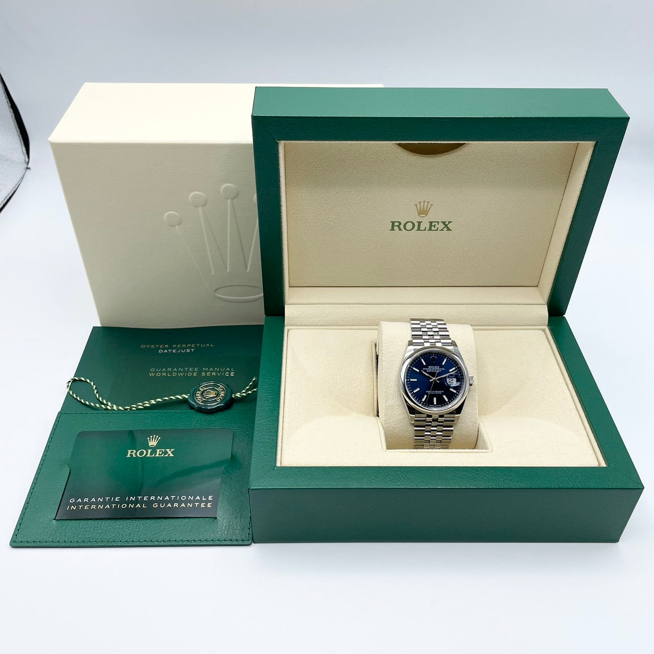 プレオウンド ロレックス デイトジャスト 126200 ジュビリーブレスレット ブルー 36mm