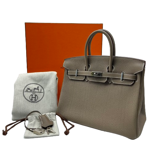 Hermes Birkin 25 Etoup Togo Silver Metal Fittings B 조각