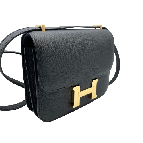 Hermes Constance Mini 18 거울 Epson Black Gold Hardware B 새겨 져 있습니다.