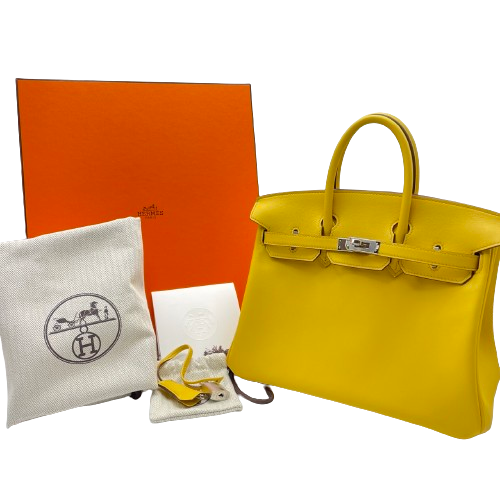 Hermes Birkin 25 Jaune Naples Swift Silver Fittings W 새로