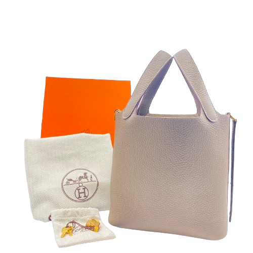 Hermes Picotin Lock PM Etoupe Torillon Clemence Gold Hardware u Engraved