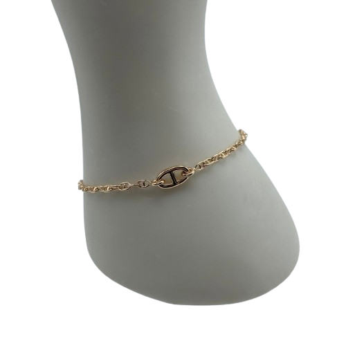 Pre-Owned Hermes Chaine d'Ankle Farandore bracelet pink gold