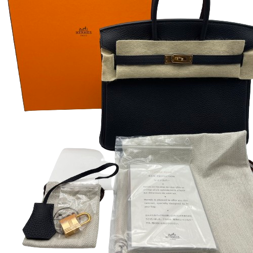 Hermes Birkin 25 Noir Togo Rose Gold Hardware D 조각