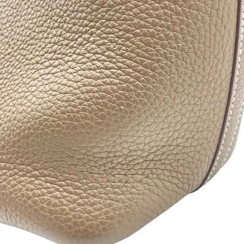 Hermes Picotin Lock PM Etoupe Torillon Clemence Gold Hardware u Engraved