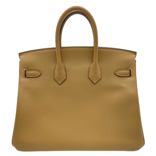 Hermes Birkin 25 Biscuy Voor Swift Silver Fittings Z 새겨 져