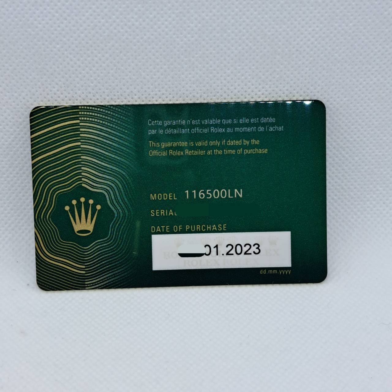 사전 소유 롤렉스 데이토나 116500LN 굴 팔찌 블랙