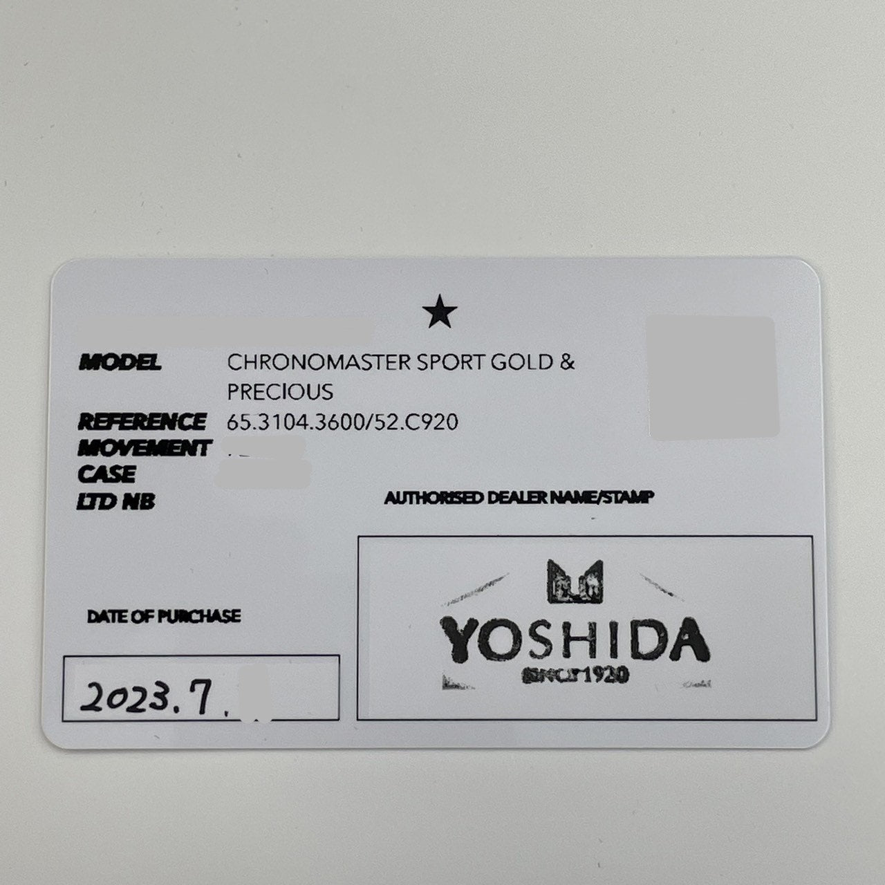 Pre-Owned Zenith Chronomaster Sport 65.3104.3600/52.C920 Yoshida Special Edition 41mm