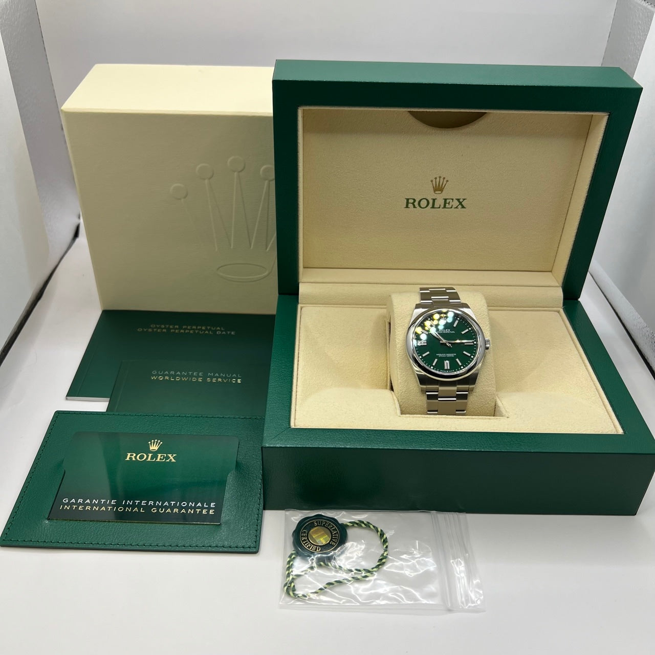 劳力士 Oyster Perpetual 41 124300 蚝式手链 绿色