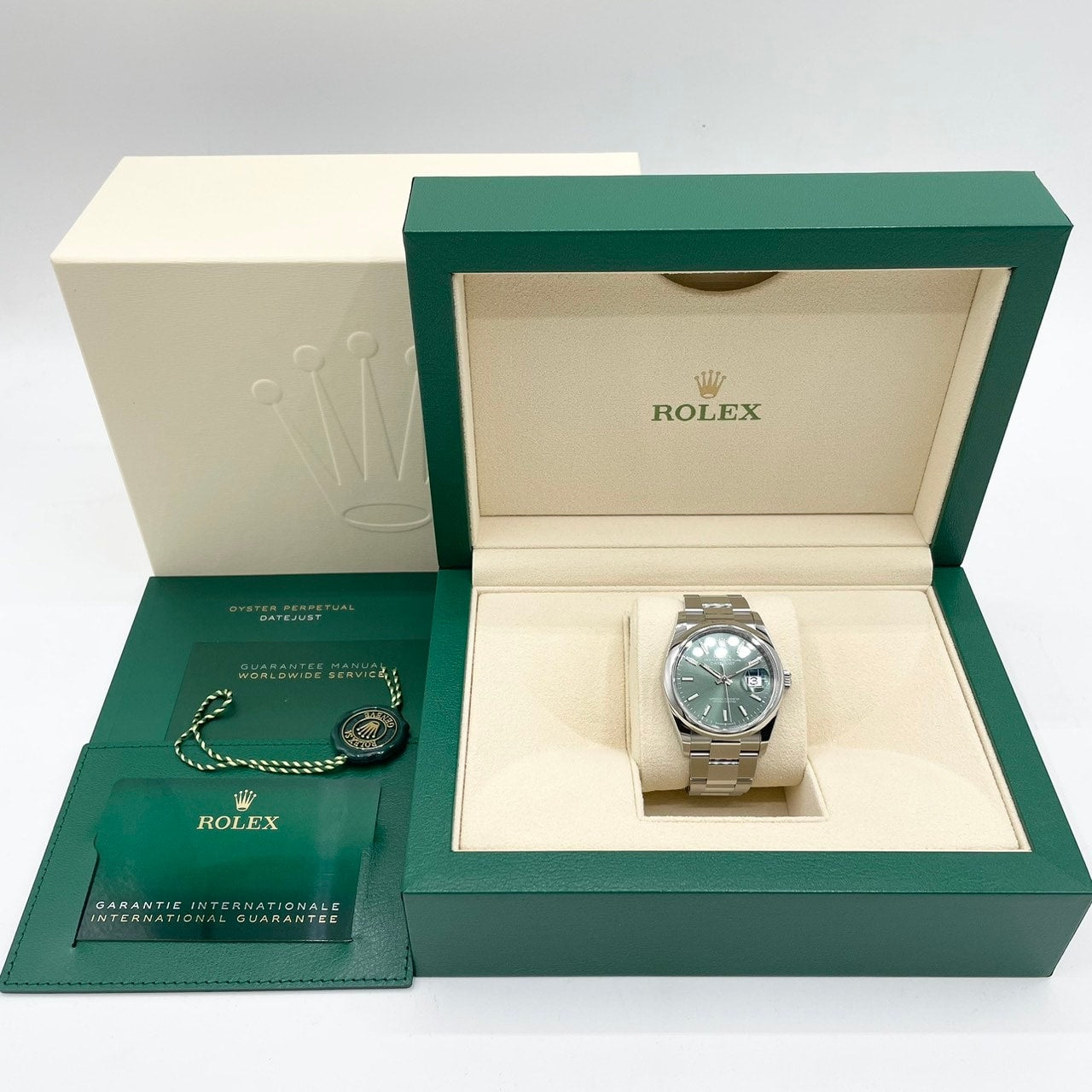 プレオウンド ロレックス デイトジャスト 126200 ミントグリーン オイスターブレス 36mm