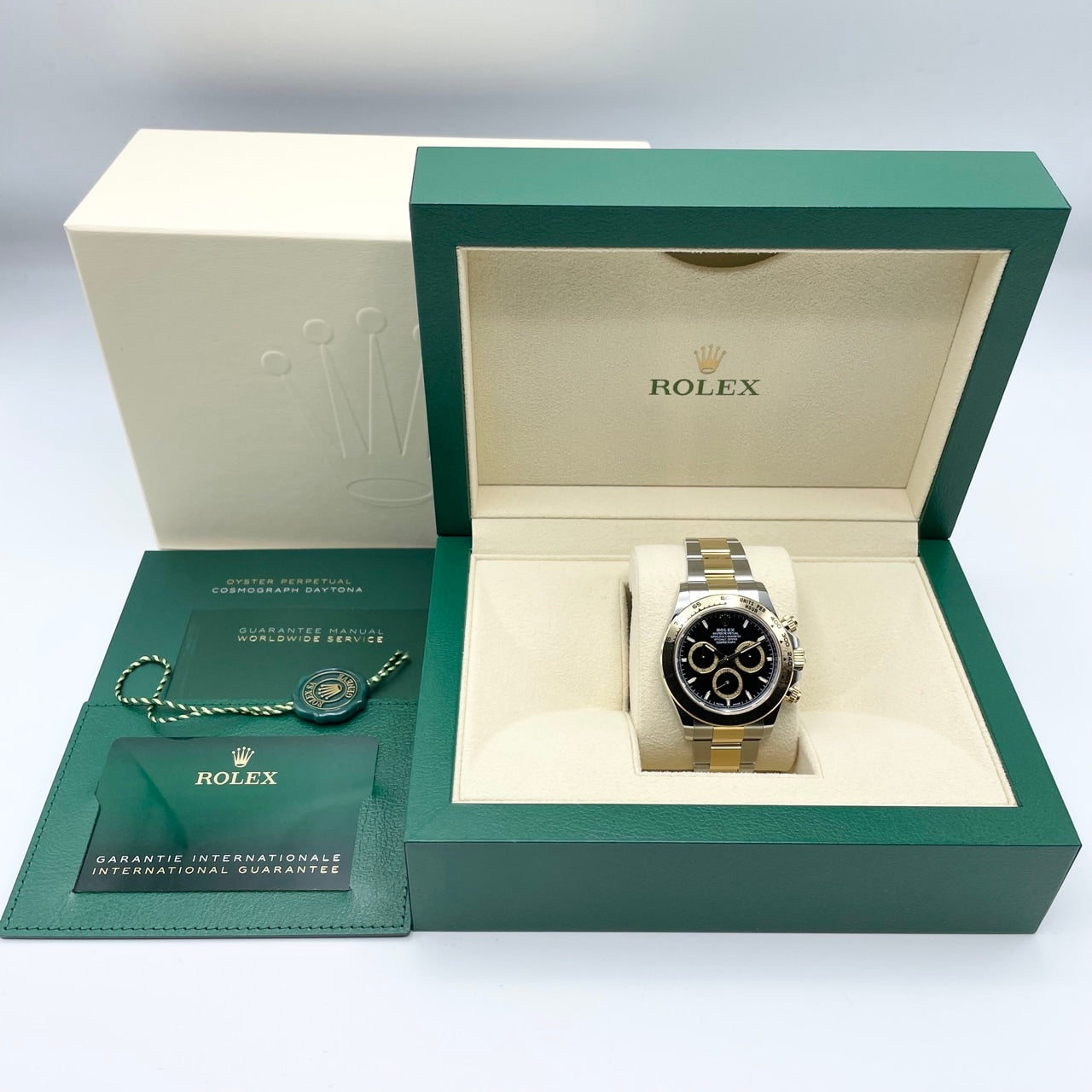 사전 소유 롤렉스 데이토나 126503 블랙 스테인레스 스틸 + 골드 굴 팔찌 40mm