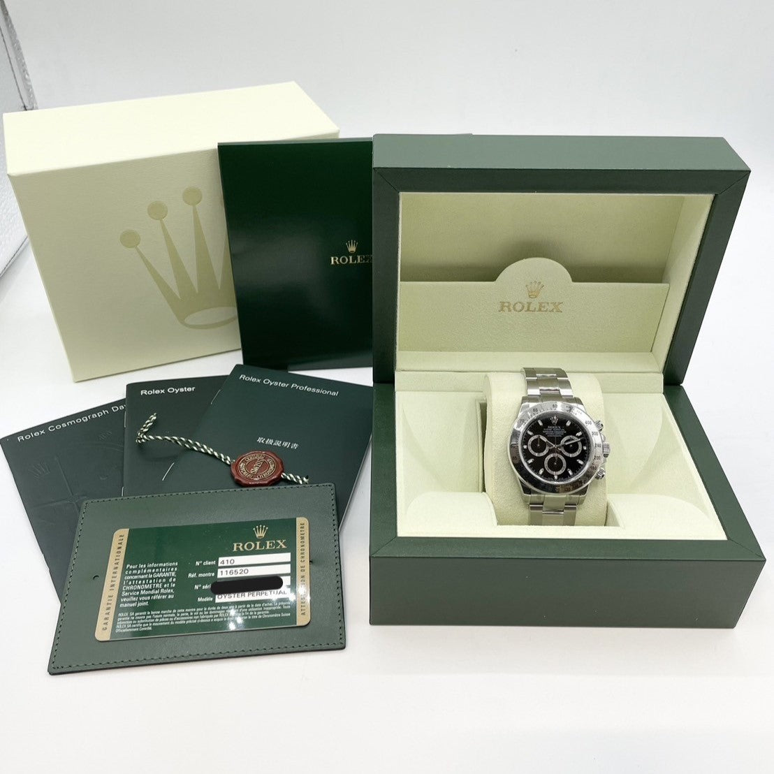 プレオウンド 【超希少!!国内ギャラ全面保護シール付きデットストック品】ロレックス デイトナ 116520 ブラック 40mm