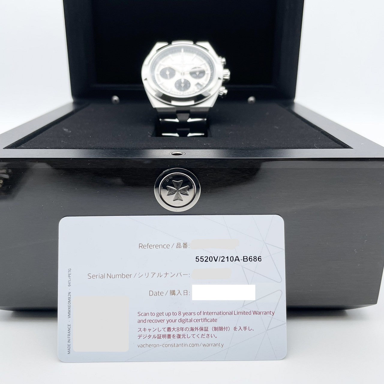 Pre-Owned Vacheron Constantin Oversy's Chronograph 5520V/210A-B686 Silver Tone Lacquer 42.5mm