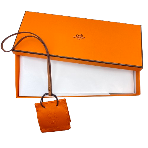 Hermes Sac Orange Bag Charm PM Foo/Gold Swift