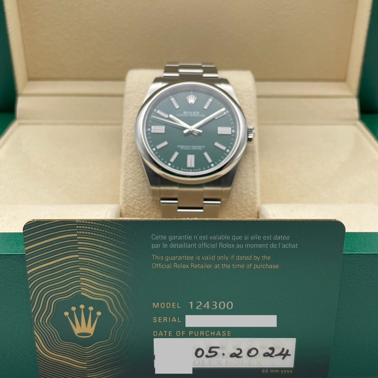 Rolex Oyster Perpetual 124300 Oyster Bracelet Green 41mm
