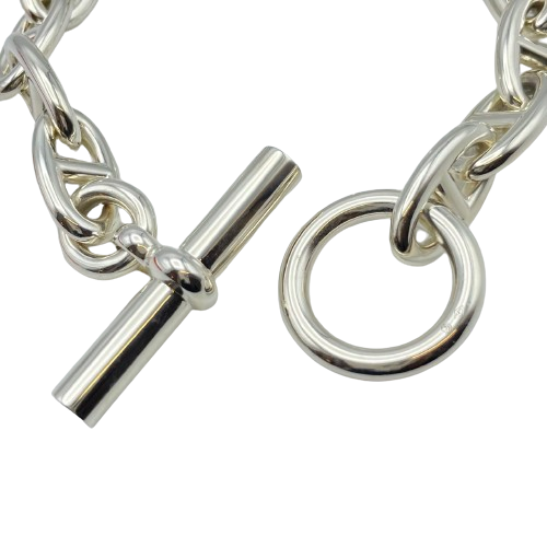Hermes Chaine Dunkle 팔찌 GM Silver 925 14-Panel
