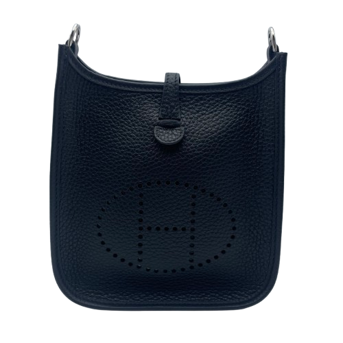 Pre-Owned Hermes Evelyn TPM Noir Torillon Clemence Silver Fittings W Engraved