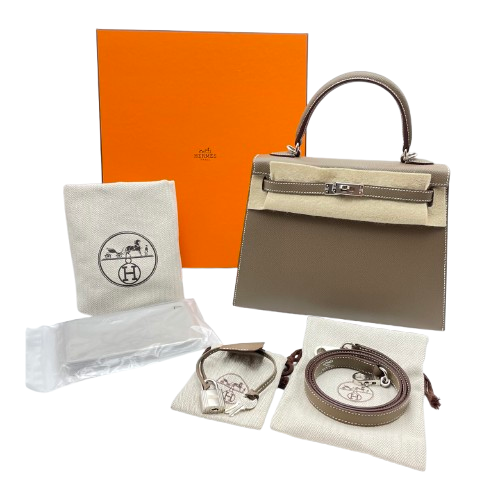 Pre-Owned Hermes Kelly 25 Etoop Epson Silver Fittings Z Engraved