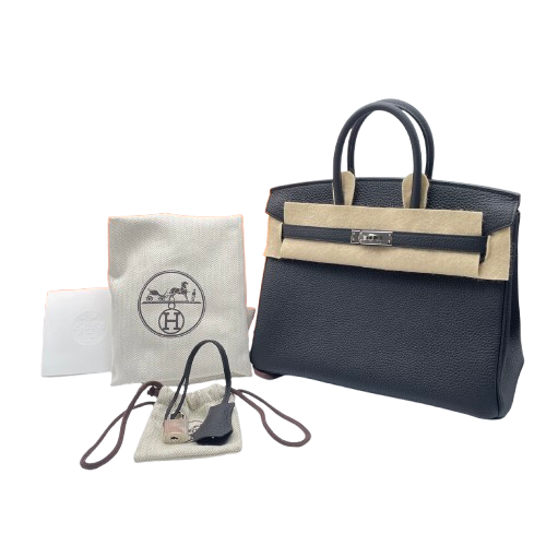 Hermes Birkin 25 Noir Togo Silver Metal Fittings w 새로워