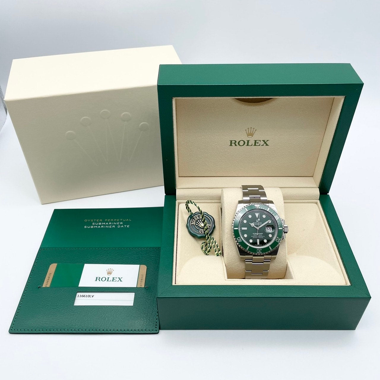 사전 소유 롤렉스 서브 마리너 날짜 116610LV 굴 팔찌 40mm