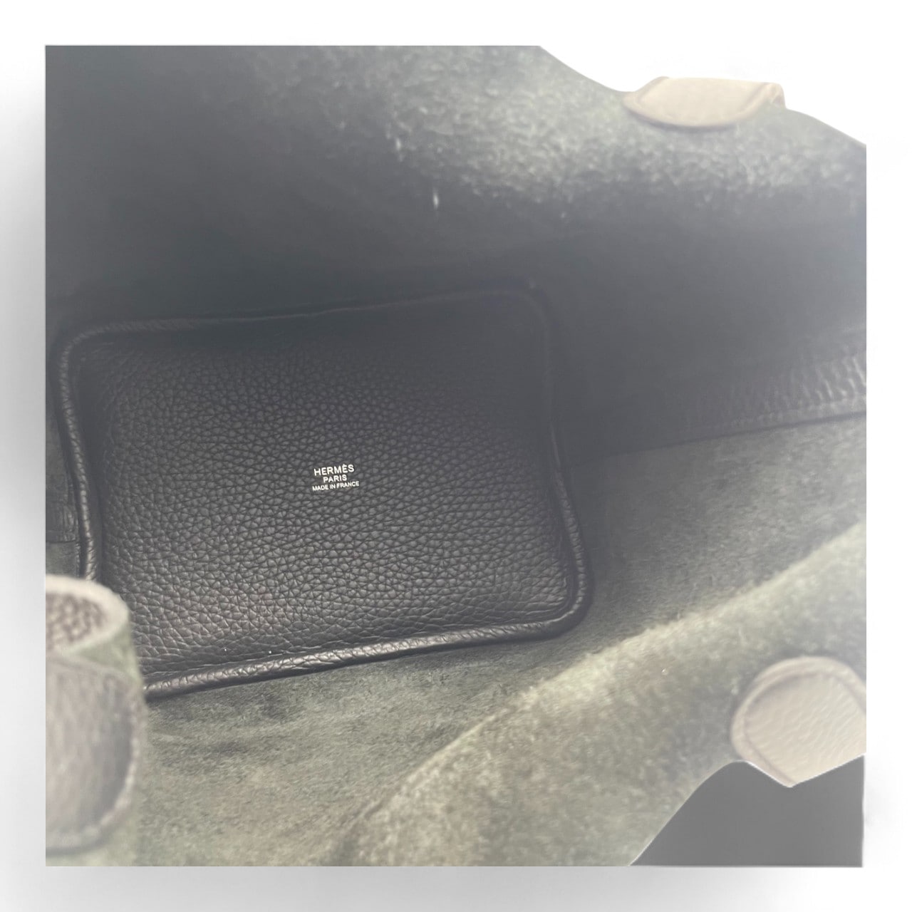 Hermes Picotan Lock PM Noir Taurillon Clemence 银色五金件 W 雕刻