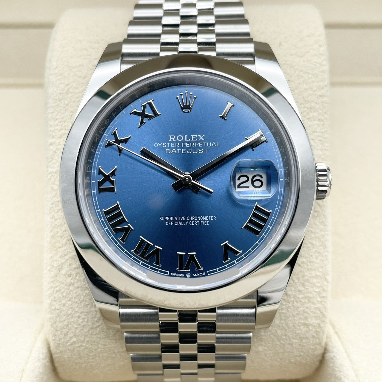 プレオウンド 【歳末大特価!】ロレックス デイトジャスト 126300 アズーロブルー ローマン ジュビリーブレス 41mm