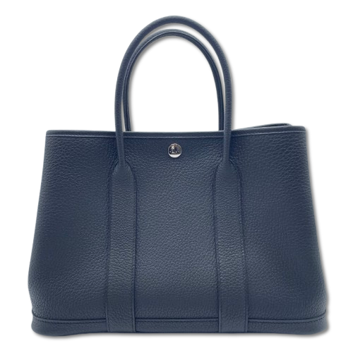 Pre-Owned Hermes Garden Party TPM Noir Negonda Silver Fittings W Engraved