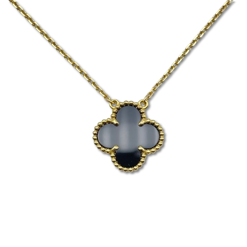 Pre-Owned Van Cleef & Arpels Vintage Alhambra Necklace VCARA45800 Onyx K18YG