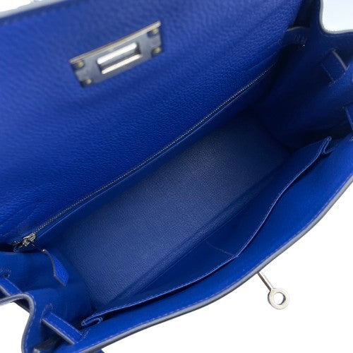 プレオウンド エルメス ケリー 28 ブルーフランス トゴ シルバー金具 U刻印