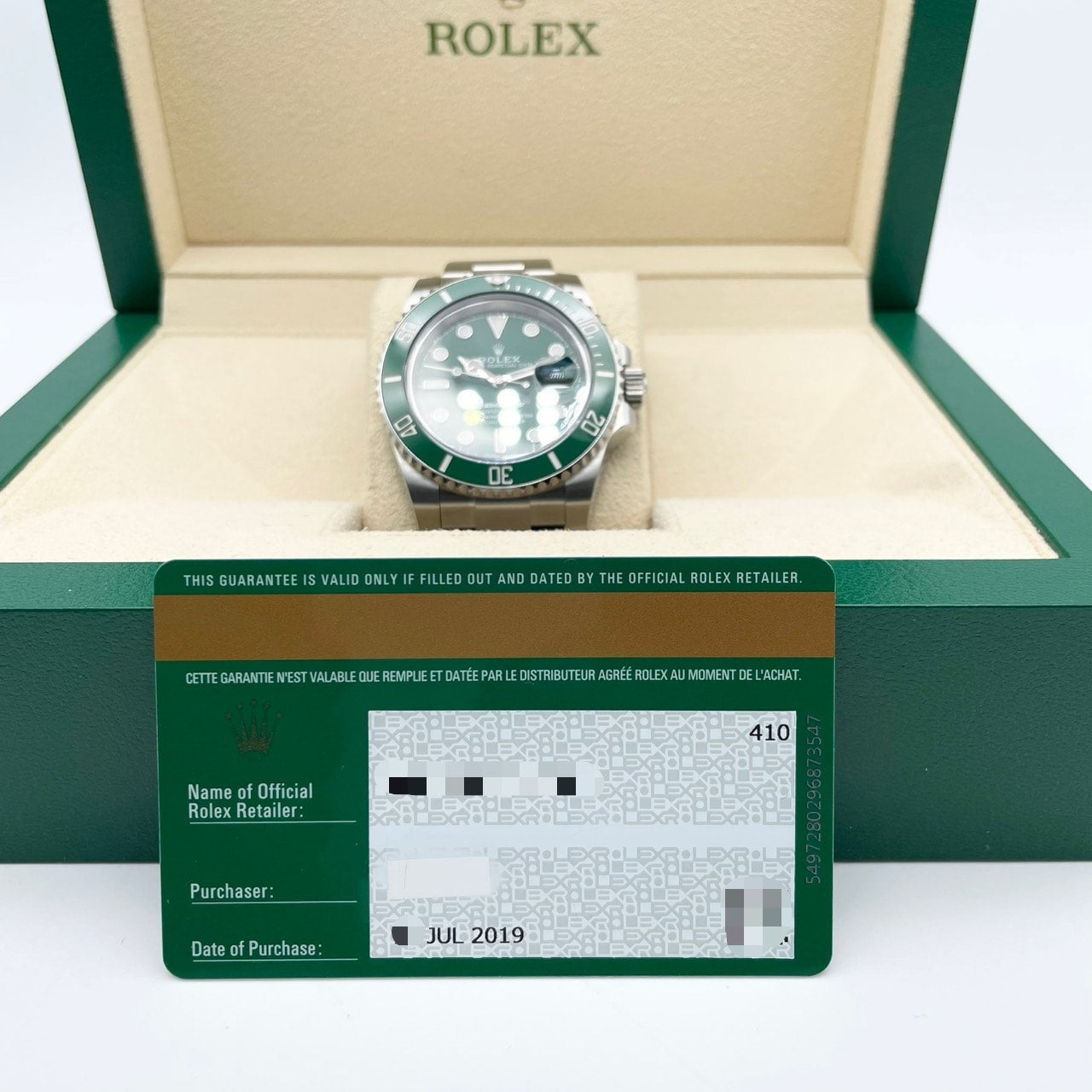 Pre-Owned Rolex Submariner Date 116610LV Green Oyster Bracelet 40mm