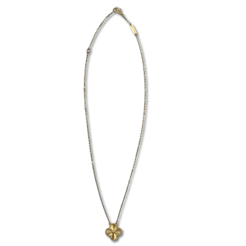 Van Cleef & Arpels 빈티지 Alhambra Necklace VCARP4KL00 GUILLOCHE Yellow Gold