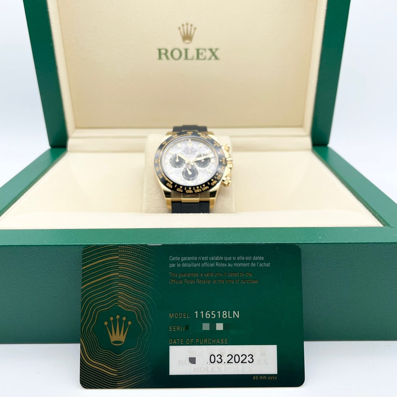 プレオウンド ロレックス デイトナ 116518LN メテオライト&ブラック ブラックラバーベルト 40mm