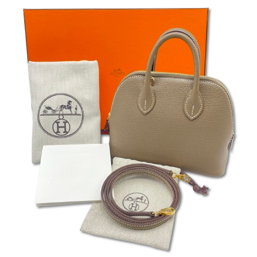 사전 소유 헤르메스 볼리드 1923 미니 etoup chevre 골드 하드웨어 W 새겨 져