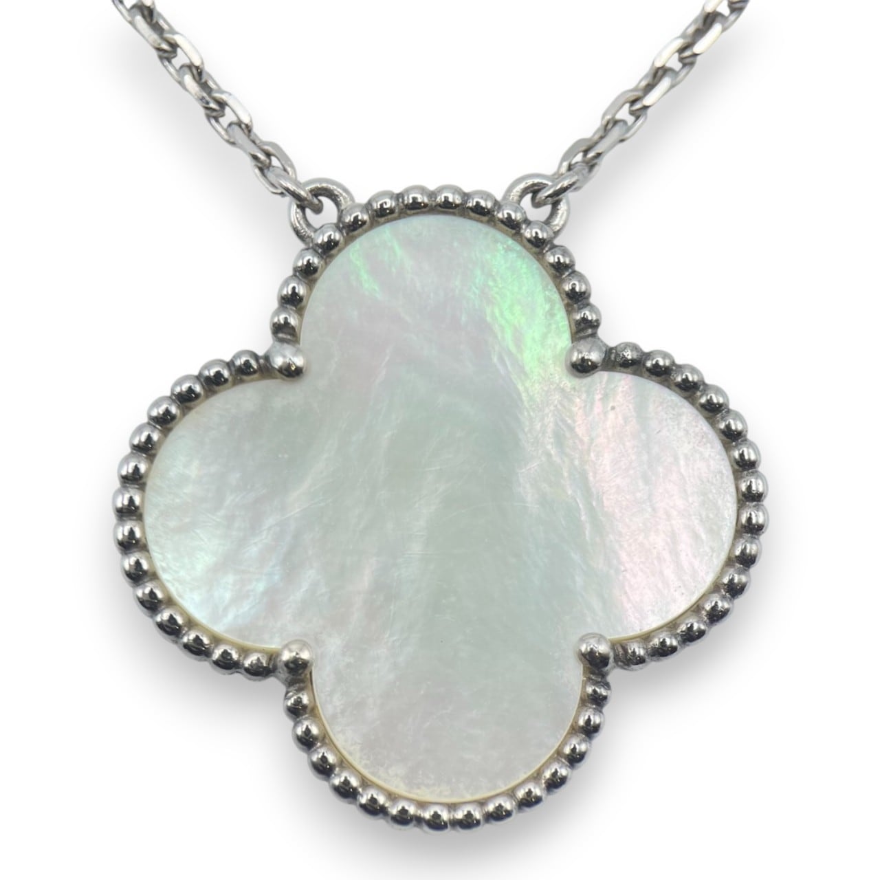 プレオウンドヴァンクリーフ&アーペル マジックアルハンブラ ペンダント VCARN32200 マザーオブパール ホワイトゴールド