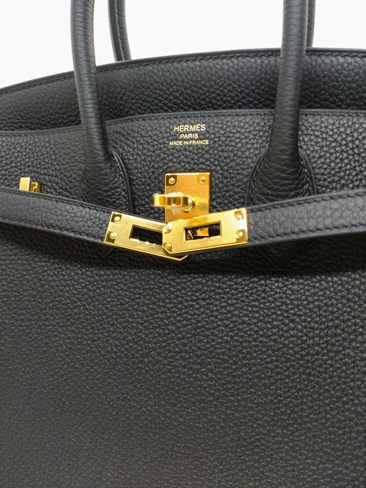 プレオウンド エルメス バーキン25 ブラックトゴ ゴールド金具 U刻印