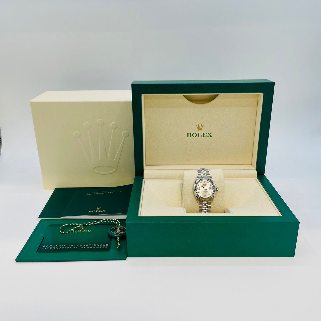 Pre-Owned Rolex Datejust 279174G 9P/IX Diamond Jubilee Bracelet Silver 28mm