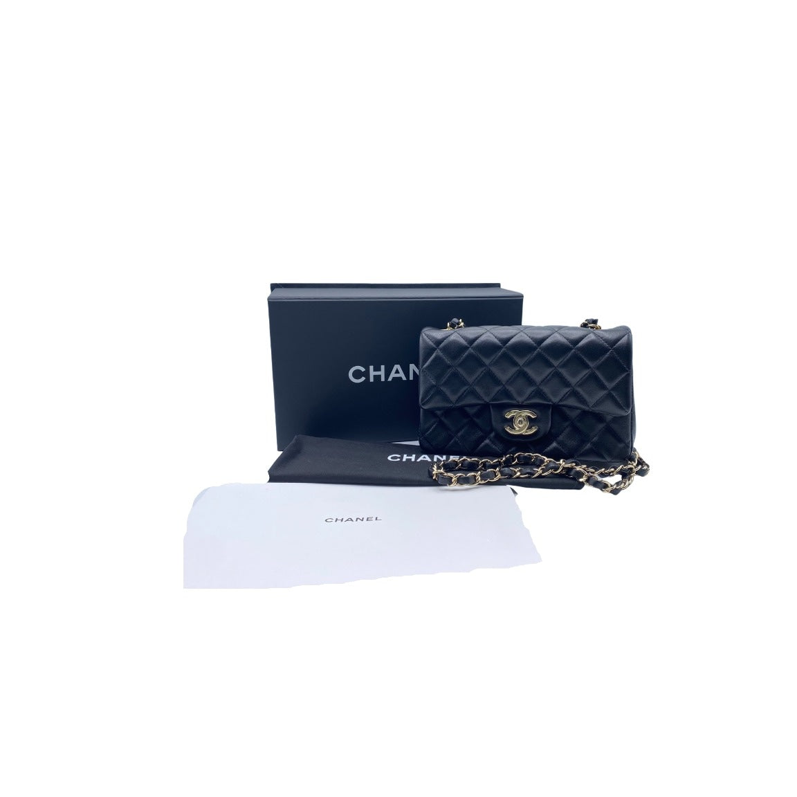 プレオウンド シャネル マトラッセ ブラック ラムスキン ゴールド金具