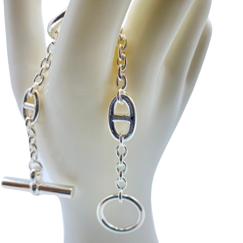 Pre-Owned Hermes Chaine d'Ankle Farandore Silver 925